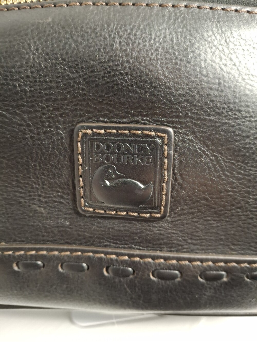 Dooney & Bourke Florentine Vacchetta Leather Flap Hobo Shoulder Bag Black EUC - Picture 4 of 12
